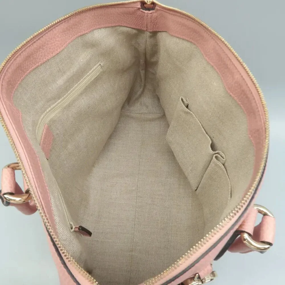 Authentic Gucci Soho Dome Satchel Pink Leather Crossbody Shoulder Bag Luxury Bag - Picture 11 of 13